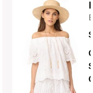 LIV off the shoulder eyelet top